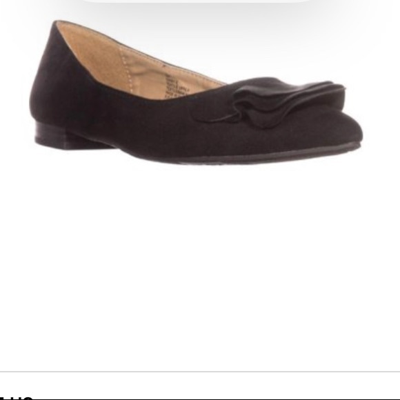 Esprit suede ruffle pointed ballet flats 7 - Picture 2 of 16